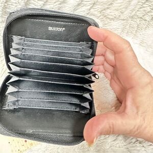 Buxton Black Genuine Pebbled Leather Multi-Card Case Wallet NWOT